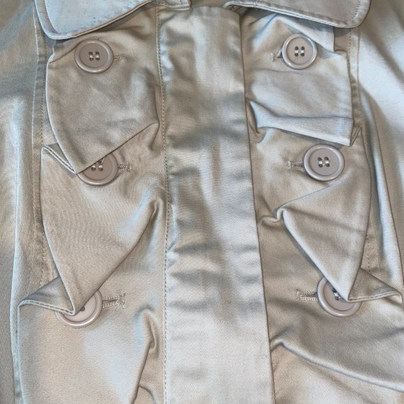 Kenar Women's Blazer Tan Beige Pleated Button Coat - Picture 3 of 5